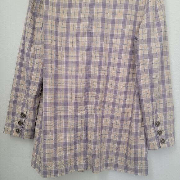 We the Free People Plaid Beckett Boyfriend Blazer Sz XS Light Academia Preppy - Picture 15 of 16
